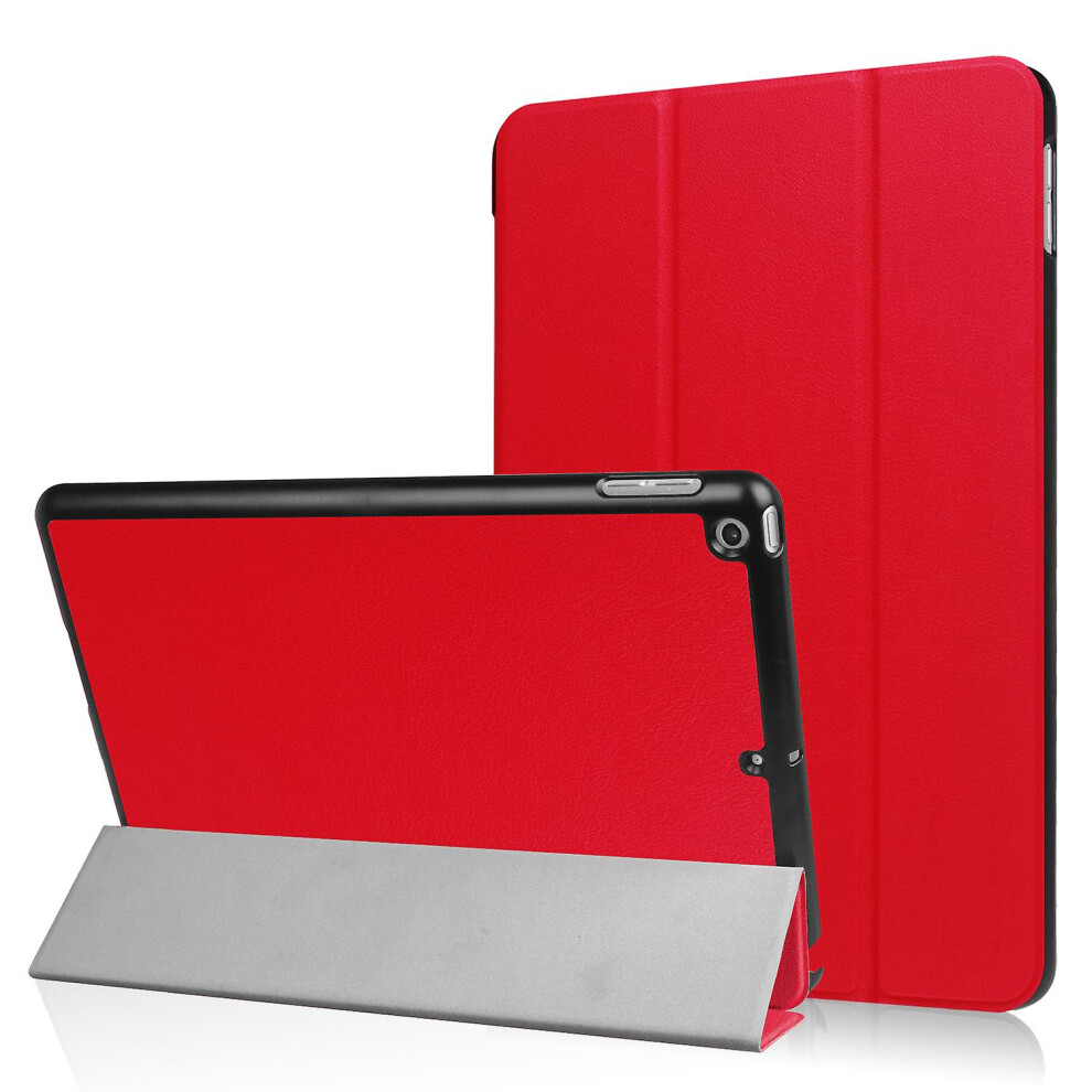 (Red) For Ipad 9.7 (2018)/9.7 (2017) Tri-Fold Stand Lightweight Full Protection Smart Leather Tablet Case Cover Red 9158807040680
