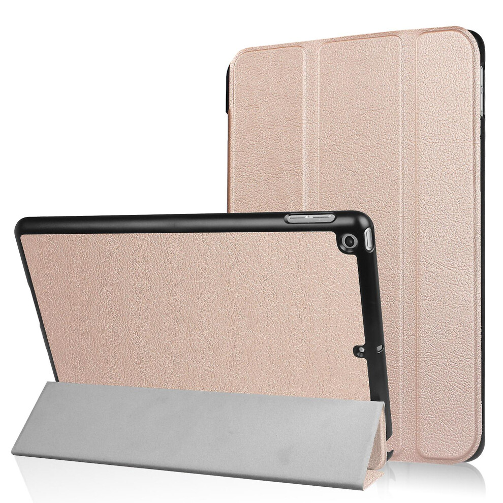 (Rose ) For Ipad 9.7 (2018)/9.7 (2017) Tri-Fold Stand Lightweight Full Protection Smart Leather Tablet Case Cover Gold 9158807040697