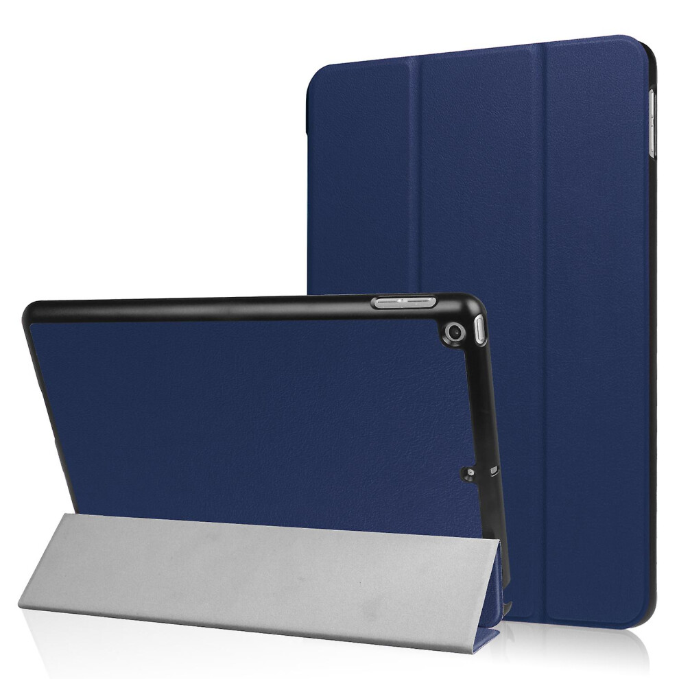 (Dark ) For Ipad 9.7 (2018)/9.7 (2017) Tri-Fold Stand Lightweight Full Protection Smart Leather Tablet Case Cover Blue 9158807040703