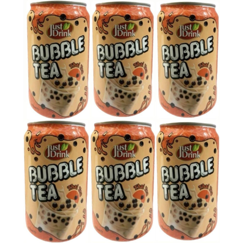 (Pack Of 12) BUBBLE TEA Thai Tea Flavour 315ml (Just Drink)
