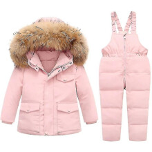 (PINK, 100CM) Winter Children Sets Down Jacket Warm Snowsuit Ski Suit Thicken Boys Girls Coat 2pcs Jacket Pants Set Clothing
