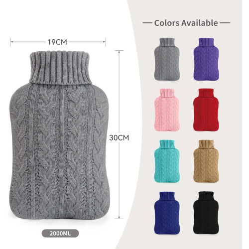 Wärmflasche mit gestricktem Überzug, 2-Liter-Wärmesack 2