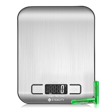 Etekcity Digital Kitchen Scales Premium Stainless Steel Food Scales Professional Food Weighing Scales Precision up to 1 g 5 kg Maximum Weight Silver