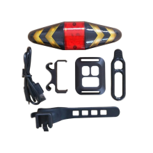 Bike Tail Light Turn Signal Lights, Usb Rechargeable Waterproof Led Rear Light Warning Light with Wireless Remote Control(Black)