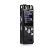 Gravador de Áudio Digital Ativado Por Voz Profissional Usb Pen Recording Pcm Support Tf-Card Preto