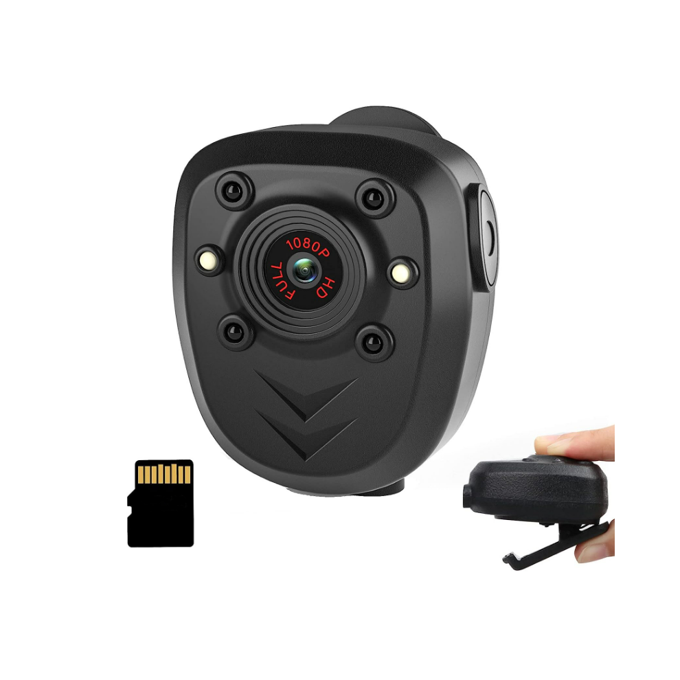Chronus Mini Body Camera Video Recorder, Wearable Police Body Cam With Night Vision, Built-In 16Gb Memory Card, Hd1080p,Record Video,Night 9331562969322
