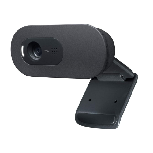 HD Webcam - Streaming Webcam, 720p HD External USB Camera for Desktop or Laptop with Long-Range Microphone, Compatible with PC or Mac - Grey(Black)