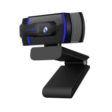 Webcam autofocus avec microphone stéréo, contrôle logiciel et protection de confidentialité Web, USB 1080P FHD, noir