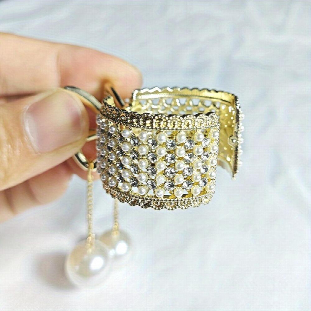 Y2K Rhinestone Faux Pearl Hair Clip High Ponytail Clip Golden Metal Hair Clip Hair Accessory-image-OPC-PC2GNFK-NEW