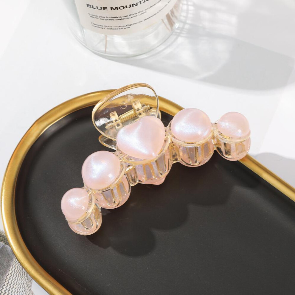 Laser Glitter Faux Pearl Hair Claw Shark Claw Ponytail Hair Clip Y2K Hair Accessories For Women-image-OPC-PC2GVXK-NEW