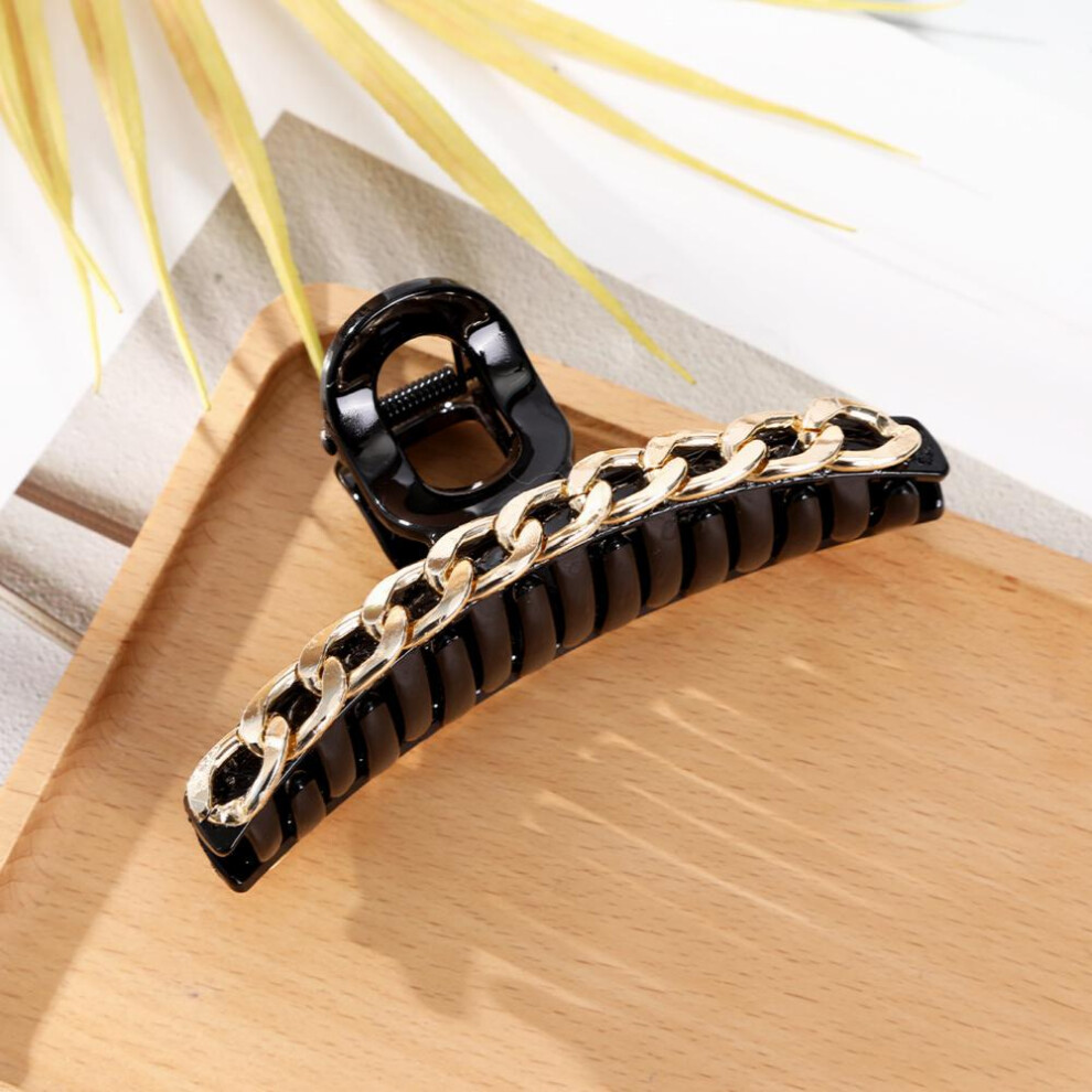 Butterfly Faux Pearl Metal Chain Hair Claw Clip Non Slip Strong Hold Grip Hair Jaw Clip For Thick Hair Accessories-image-OPC-PC2GWPS-NEW