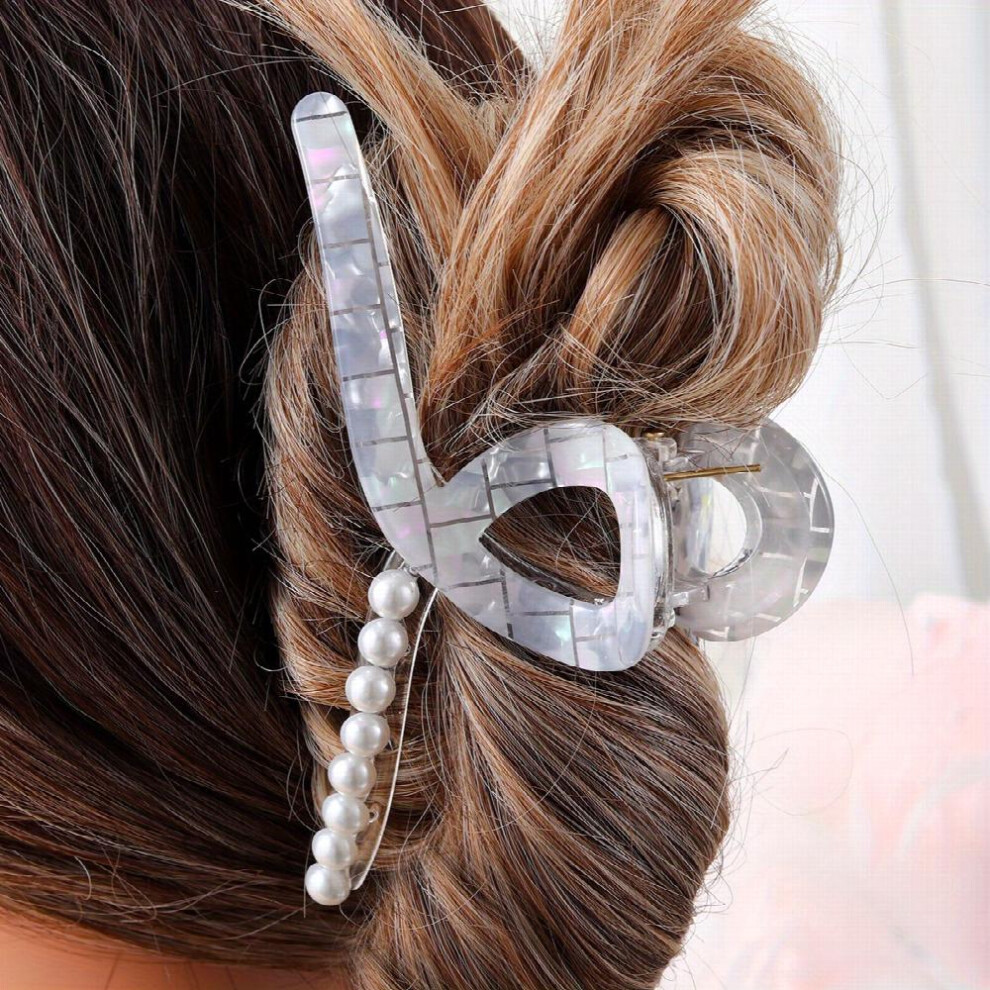 1pc Acetate Hair Claw Faux Pearl Hair Claw Clip Nonslip Ponytail Holder Hair Claw Hair Accessories For Women Girls-image-OPC-PC2GXPX-NEW