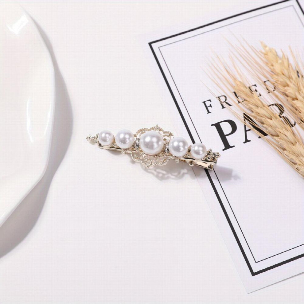 1pc Faux Pearl Hair Clip Sparkly Duck Billed Clip For Side Hair Bang Women Girls Hair Clip-image-OPC-PC2GYFT-NEW