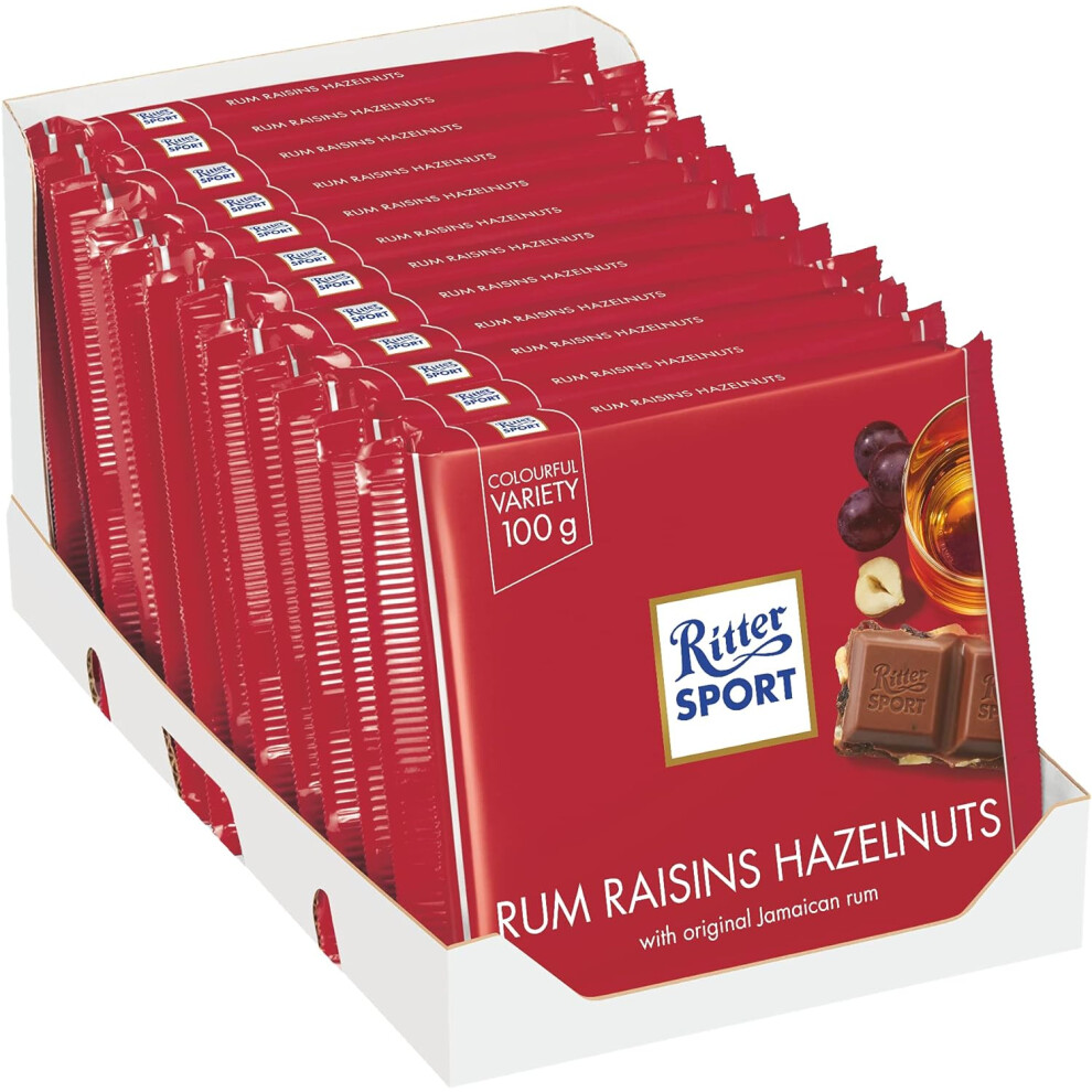 Ritter Sport Rum Raisin Nuts 100g (Pack Of 12)