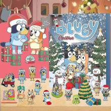 Bluey Weihnachtsfiguren - 24-Tage Countdown Adventskalender, Cartoon Bluey Spielzeug, Überraschungen für Kinder, Jungen und Mädchen