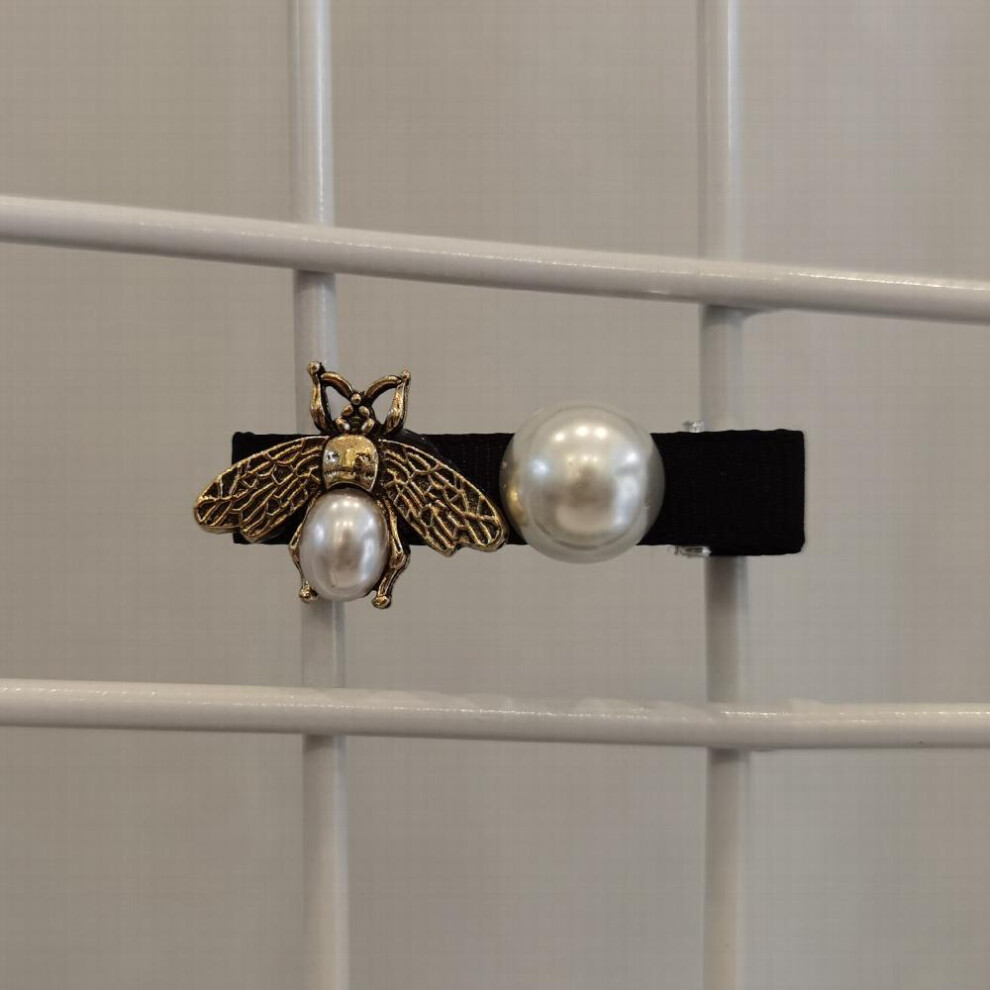 Vintage Bee Hair Clip Faux Pearl Decor Hair Clip Duck Billed Clip For Side Hair Bang Women Girls Sweet Hair Clip-image-OPC-PC2HBZJ-NEW
