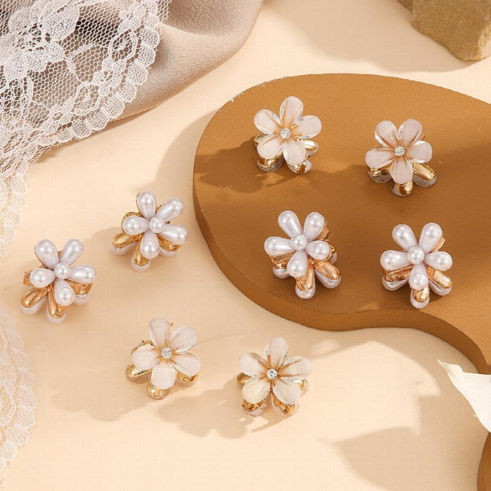 8 PCS set Girls Hairpin Hair Clips For Girls Women Mini Claw Clip Retro Sweet Temperament Anti slip Hair Accessories High Gloss Pearl Flower Women Ba-image-OPC-PC2HFZ6-NEW