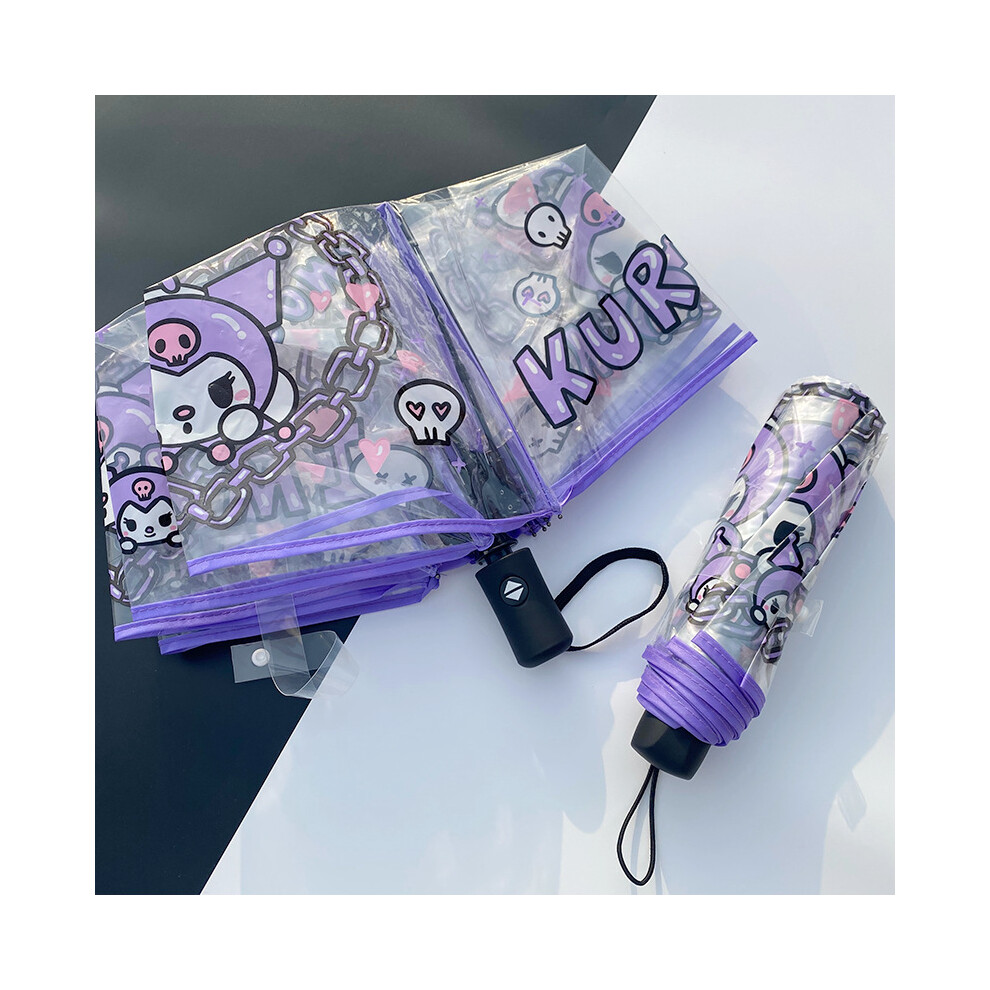 (Style B) Kuromi Cinnamoroll Transparent Plastic Umbrella Fashion Cute Practical Girl