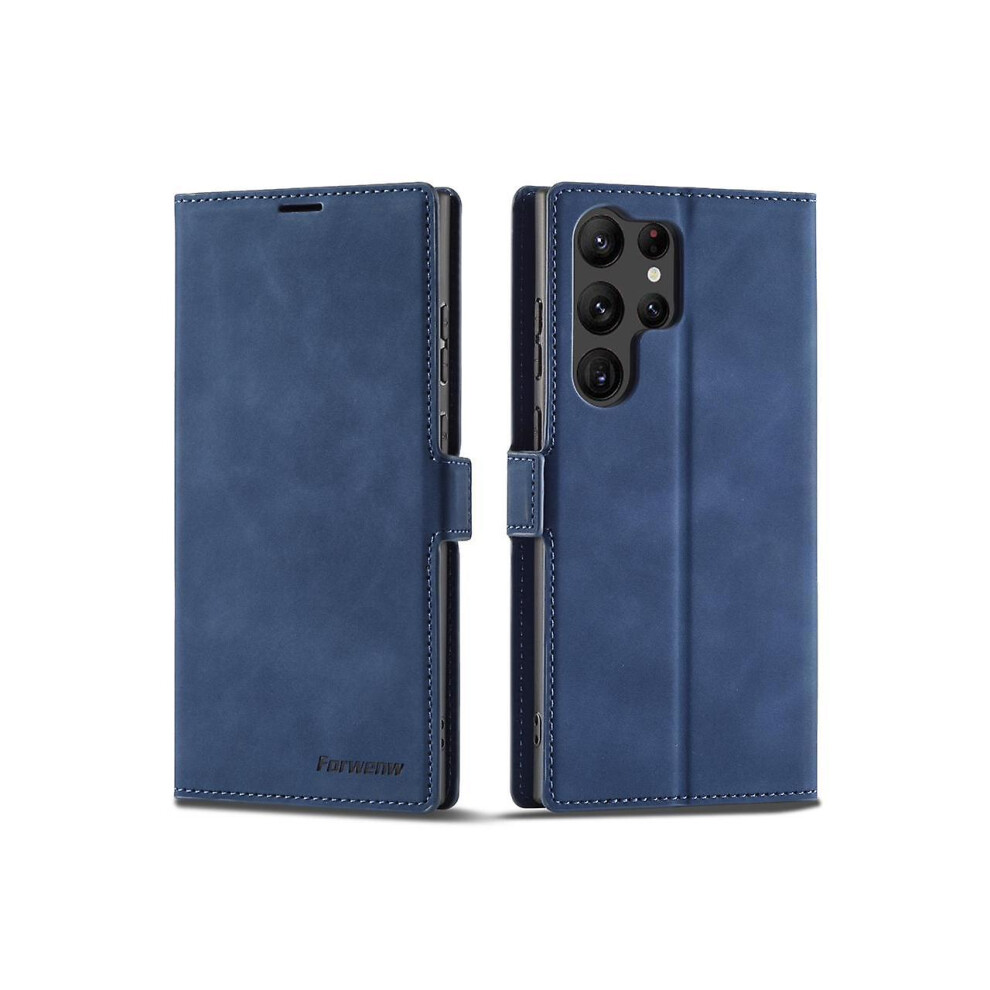 (Blue) Samsung Galaxy S23 Ultra 5G Case, Pu Leather Cover With Card Holder Stand Magnetic Shockproof Flip Wallet Case For Galaxy S23 Ultra 5G 6.8 Inch Blue 9158807050566