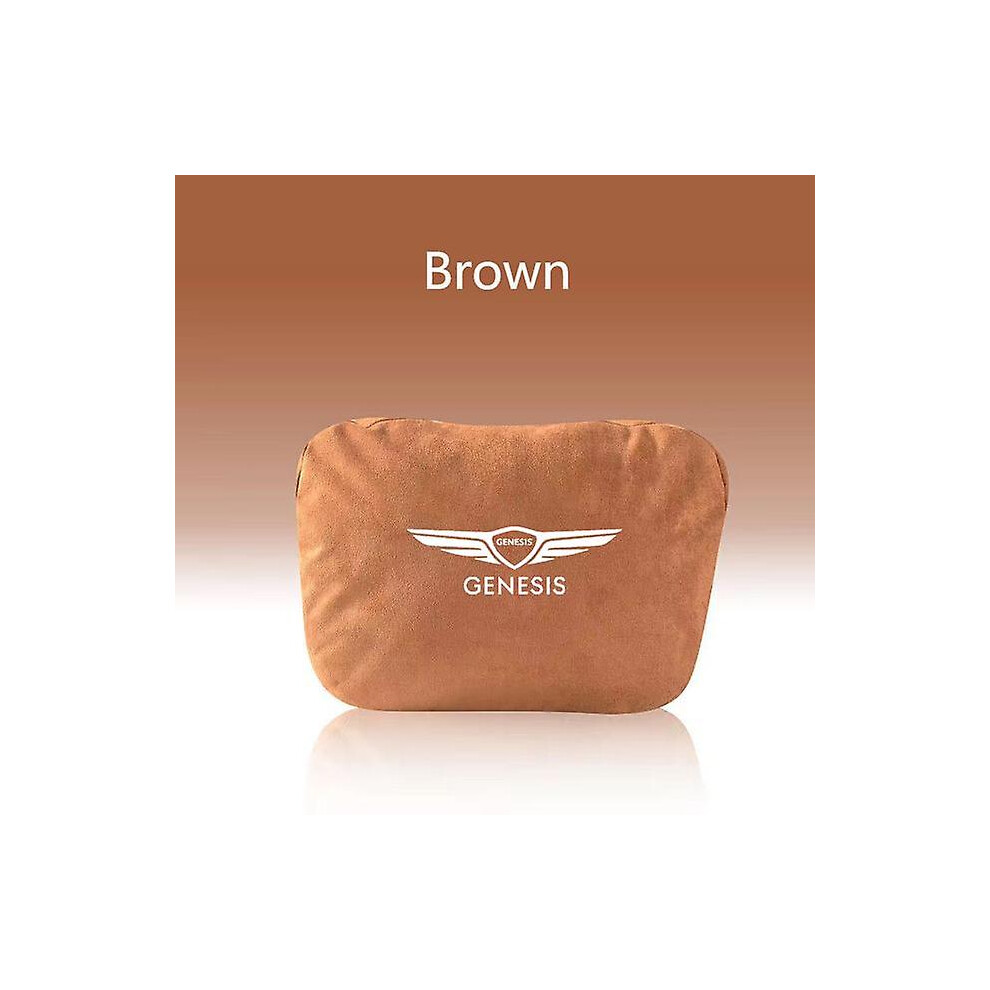 (Brown) Car Headrest Neck Support Seat Soft Neck Pillow For Hyundai Genesis Coupe G90 G70 G80 Gv60 Gv80 Gv70 Brown