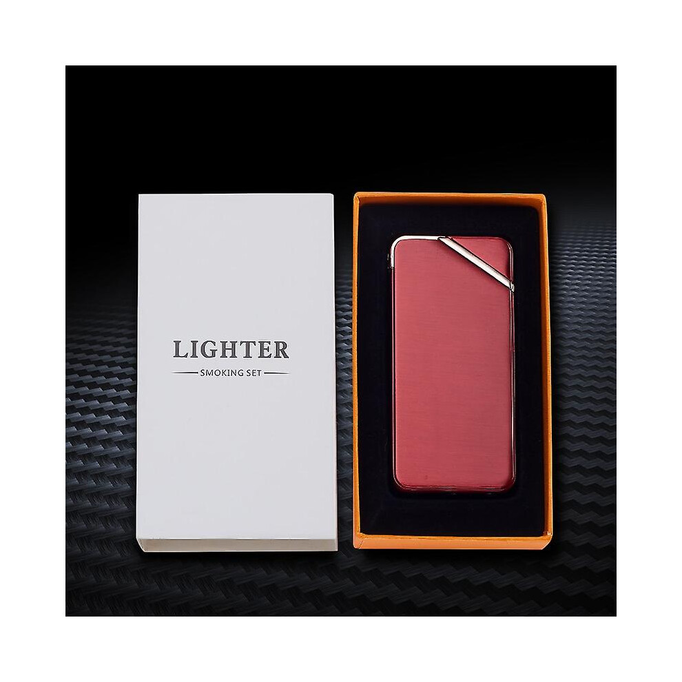 Red ( With Box) Dual Arc Electric Lighter Usb Rechargeable Plasma Cigarette Lighter