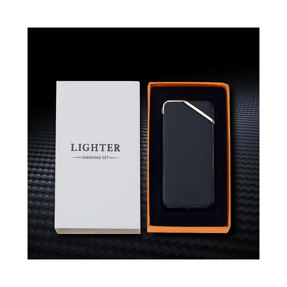 Black ( With Box) Dual Arc Electric Lighter Usb Rechargeable Plasma Cigarette Lighter