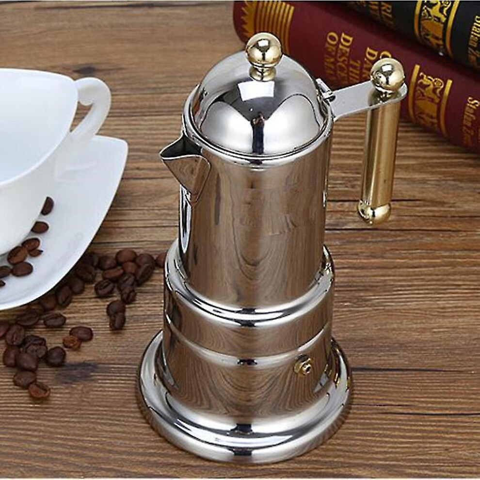 Thickened Italian Espresso Maker Stainless Steel Mocha Coffee Maker Pot For Stovetop Or Induction Home Use