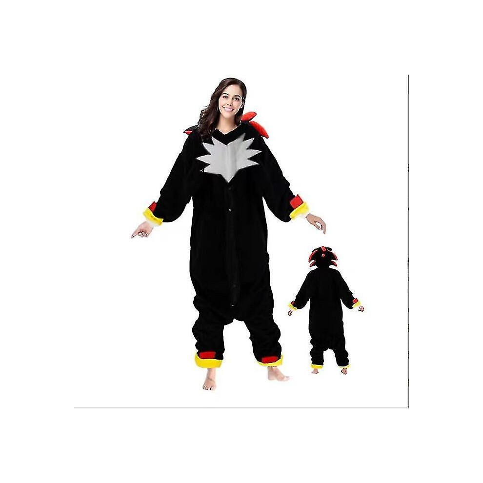 (Kids 120) Sonic Pajamas Unisex Kids Adults Animal Role-Playing Costumes Black