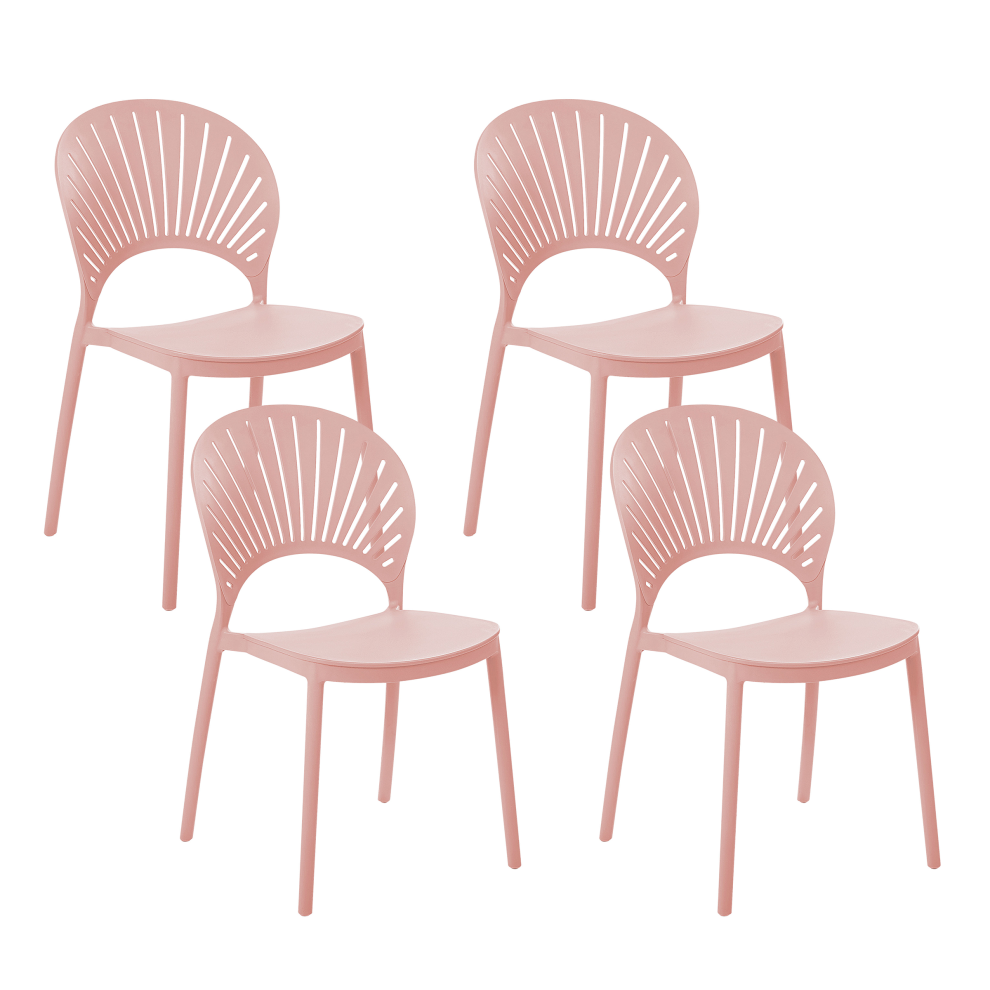 Set of 4 Garden Chairs OSTIA Pastel Pink
