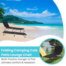 Sun Lounger - Folding Bed & Garden Chair, Outdoor Recliner Chaise Lounge Chair