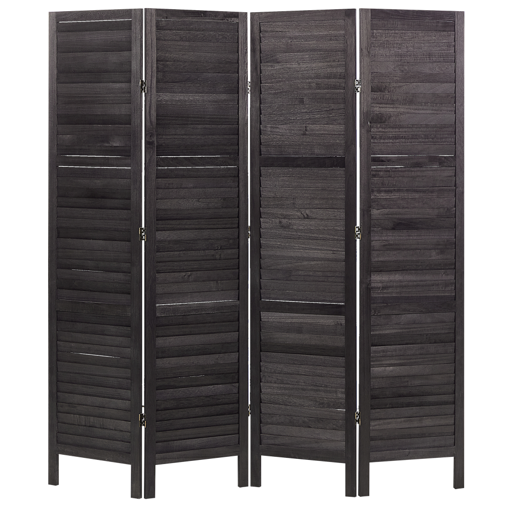 4 Panel Room Divider AVENES Dark Brown 163 cm 170 cm