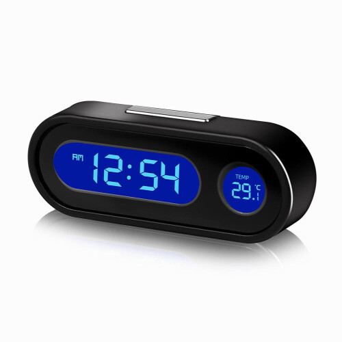 Mini Electronic Car Clock Time Watch Auto Clocks Luminous Thermometer LCD Backlight Digital Display Car Styling Accessories