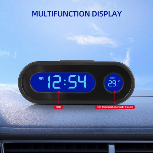 Mini Electronic Car Clock Time Watch Auto Clocks Luminous Thermometer LCD Backlight Digital Display Car Styling Accessories 2