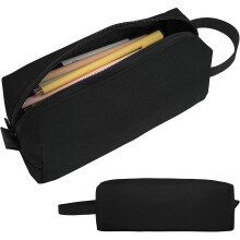 (black) Clear Pencil Case, Large Capacity Zipper Pen Pencil Bag Pouch Flower Transparent