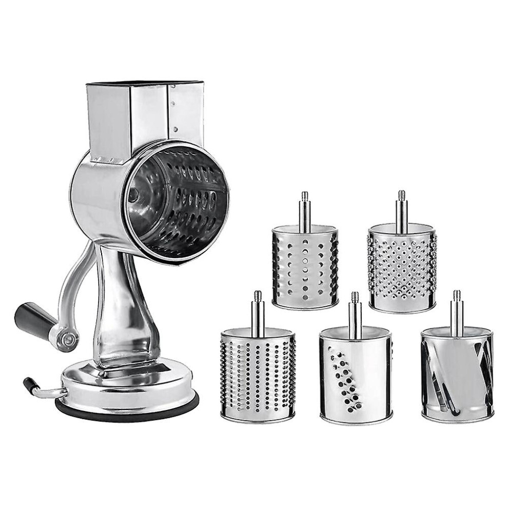 Stainless Steel Cheese Grater, Rotary Chopper, Vegetable Shredder Salad Slicer Multi-use Hand Grate
