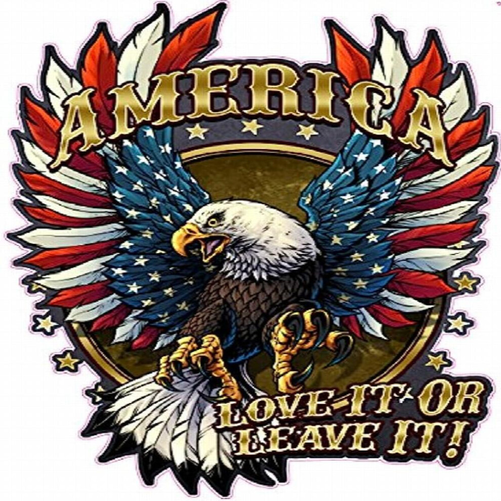 American Bald Eagle Decal Waterproof Permanent Collectible Patriotic American Flag Car Motorcycle Bicycle Skateboard Laptop Luggage Bumper Vinyl 885682446755