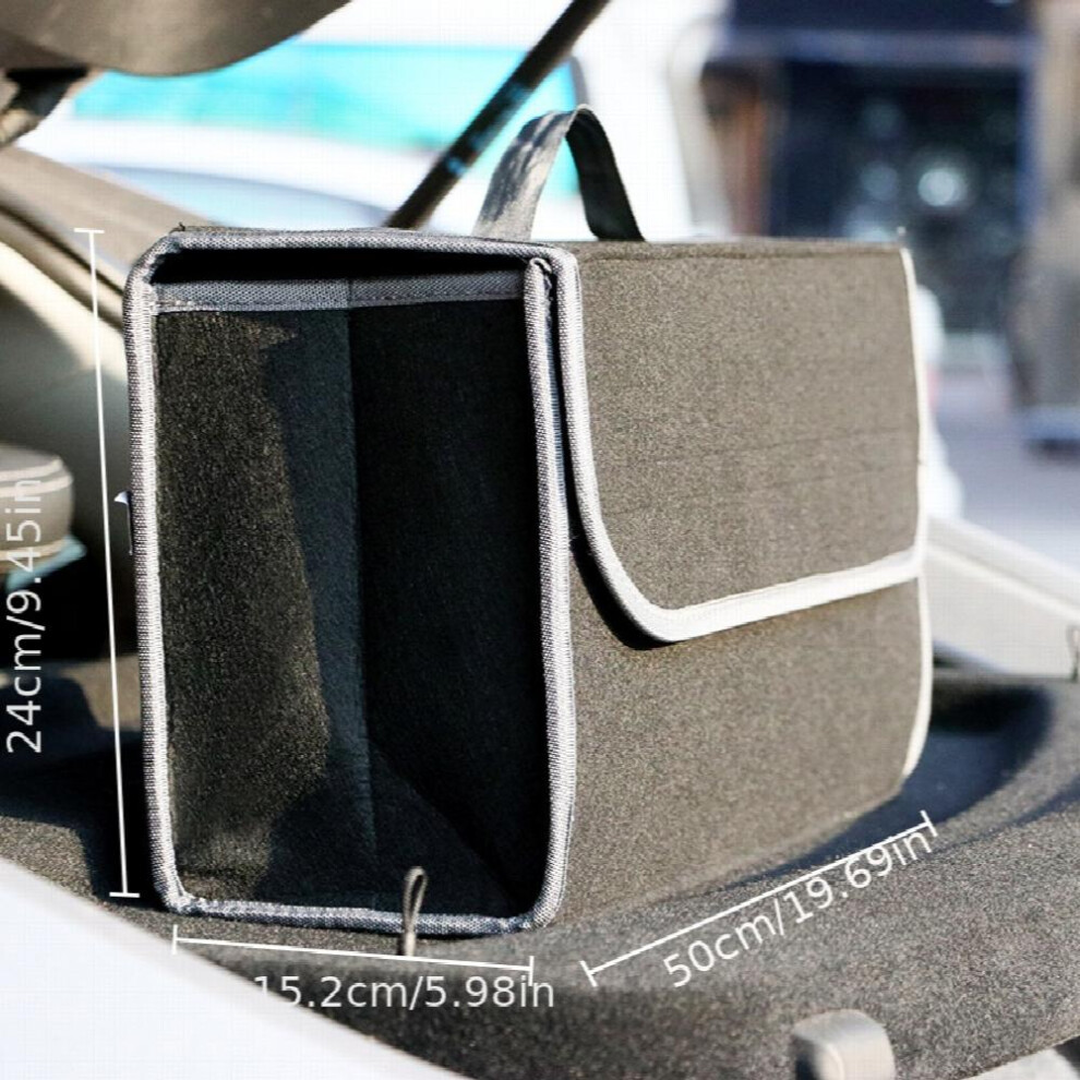 Large Anti Slip Compartment Boot Storage Organizer Tool Car Storage Bag Car Trunk Organizer Soft Felt Storage Box Accessories 885682447035
