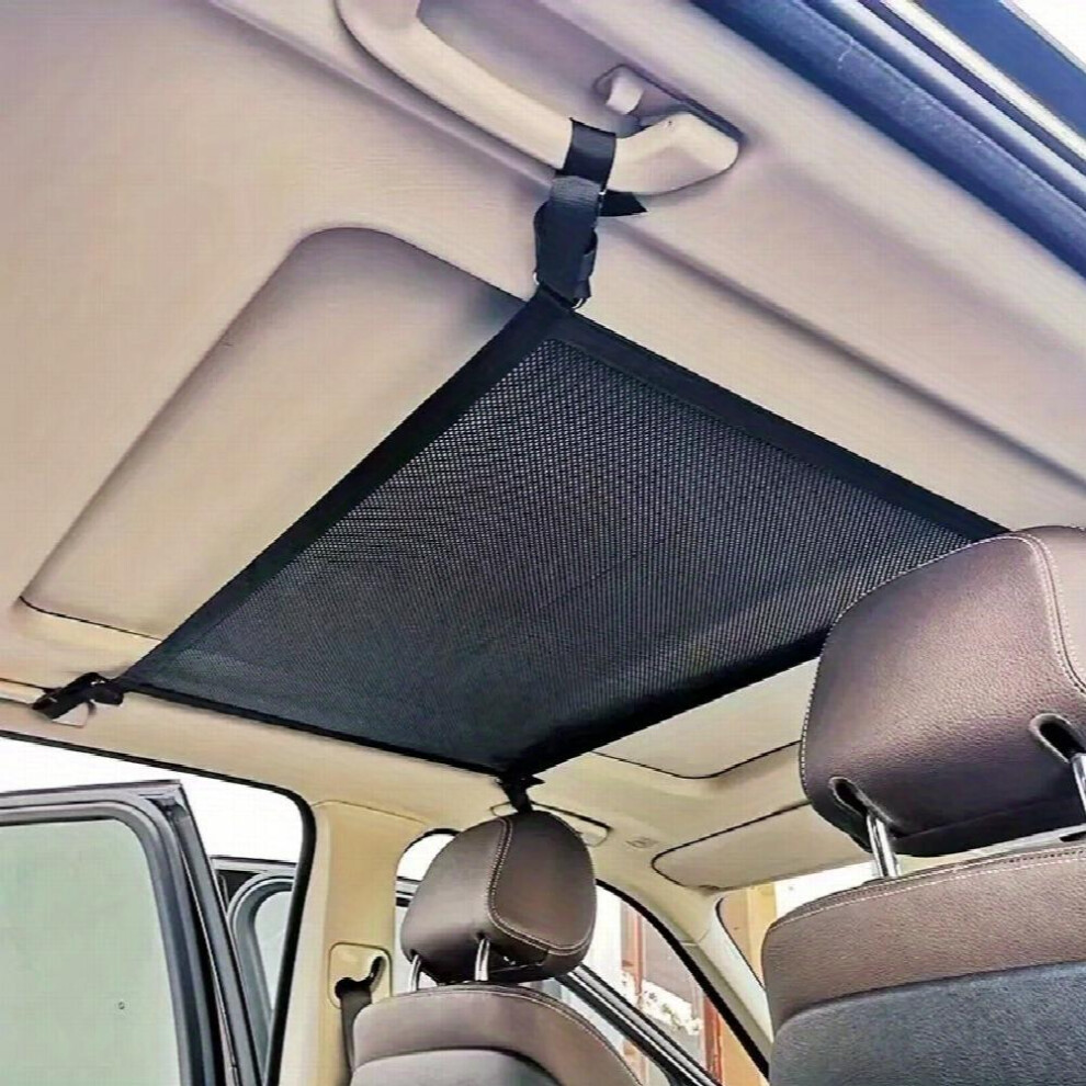 Upgrade Car Ceiling Cargo Net Pocket 90 X 59 Strengthen Load Bearing And Droop Less Double Layer Mesh Car Roof Storage Organizer For Truck Suv 885682446984