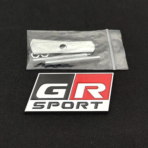 (grill chrome) 3d Metal Logo Gr Sport Emblem Car Trunk Front Grill Badge For Toyota Yaris Chr Rav4 Corolla Hilux Gr Sport Sticker Accessories