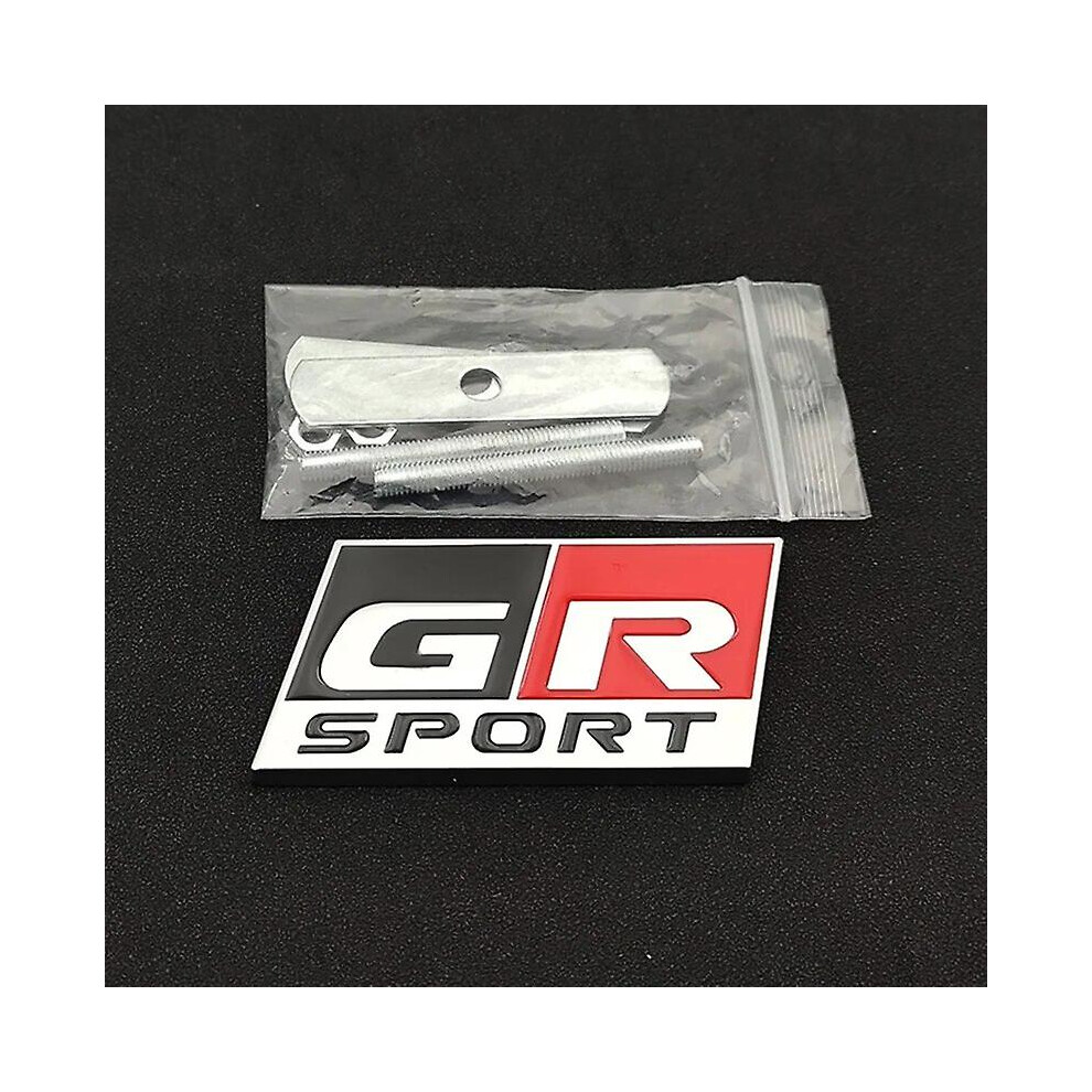 (Grill Chrome) 3D Metal Logo Gr Sport Emblem Car Trunk Front Grill Badge For Toyota Yaris Chr Rav4 Corolla Hilux Gr Sport Sticker Accessories 9158807060404