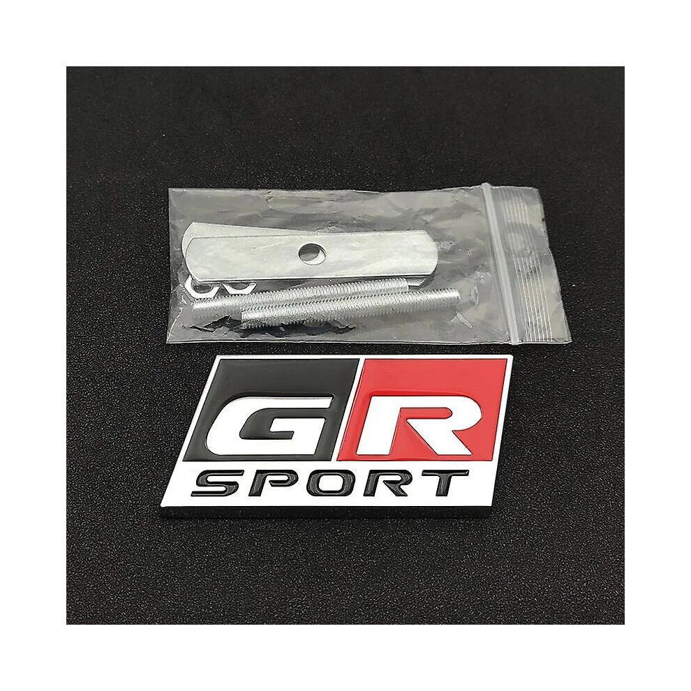 (grill matt Silver) 3d Metal Logo Gr Sport Emblem Car Trunk Front Grill Badge For Toyota Yaris Chr Rav4 Corolla Hilux Gr Sport Sticker Accessories