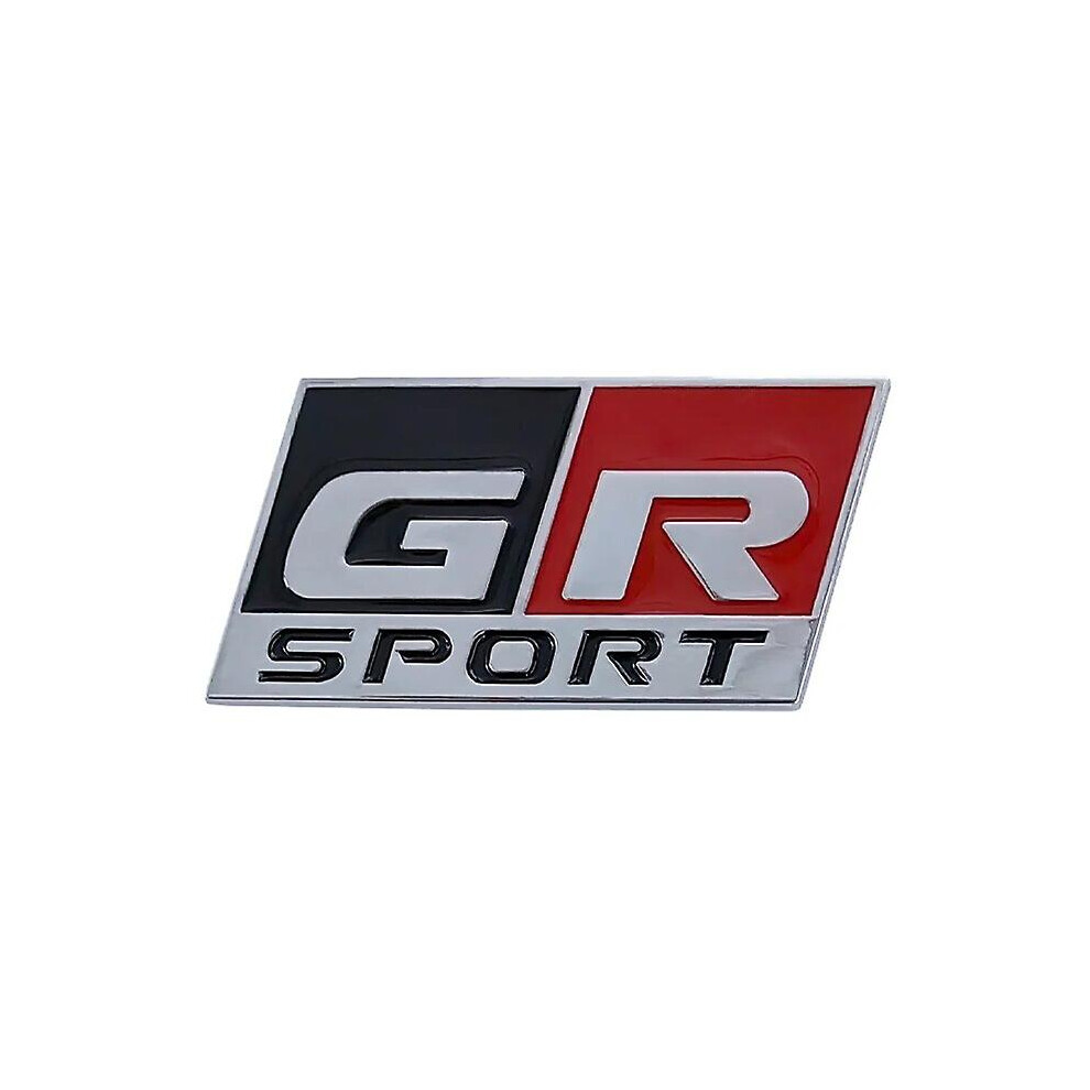 (Gr Sport Chrome) 3D Metal Logo Gr Sport Emblem Car Trunk Front Grill Badge For Toyota Yaris Chr Rav4 Corolla Hilux Gr Sport Sticker Accessories 9158807060480