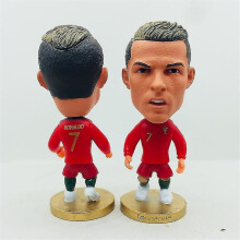 Soccerwe 6.5cm Height Soccer Star Doll Portugal 7# C. Ronaldo Figures Red 2020