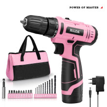 Pink Power Pink Drill Set For Women 20v Cordless Drill Driver Tool Kit For Women Li-ion Electric Drill, Power Drill Set With Tool Bag, Battery, Charge