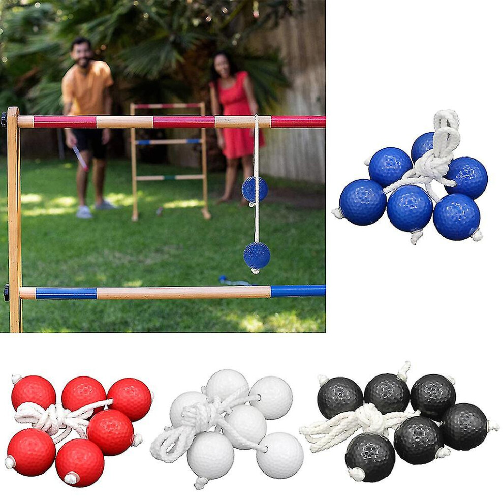 (Red) Ladder Ball Toss Game W/ 6 Balls Indoor/Outdoor Patio Backyard Lawn Sports Red