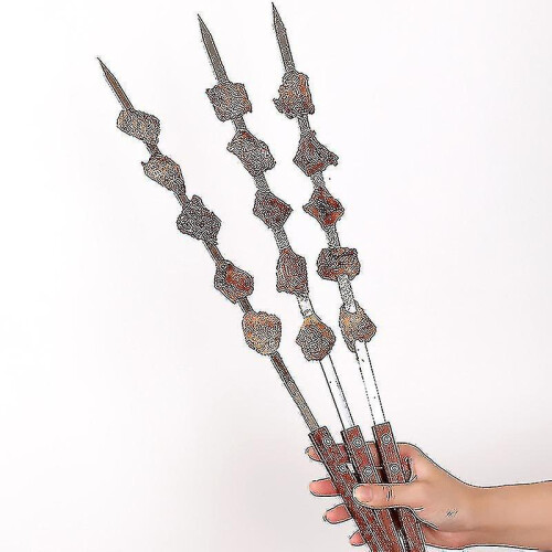 Bbq Skewer, Turkish Skewers With Wooden Handles, Stainless Steel Kebab Skewers, For Koobideh Kebab, Turkish Style Bbq