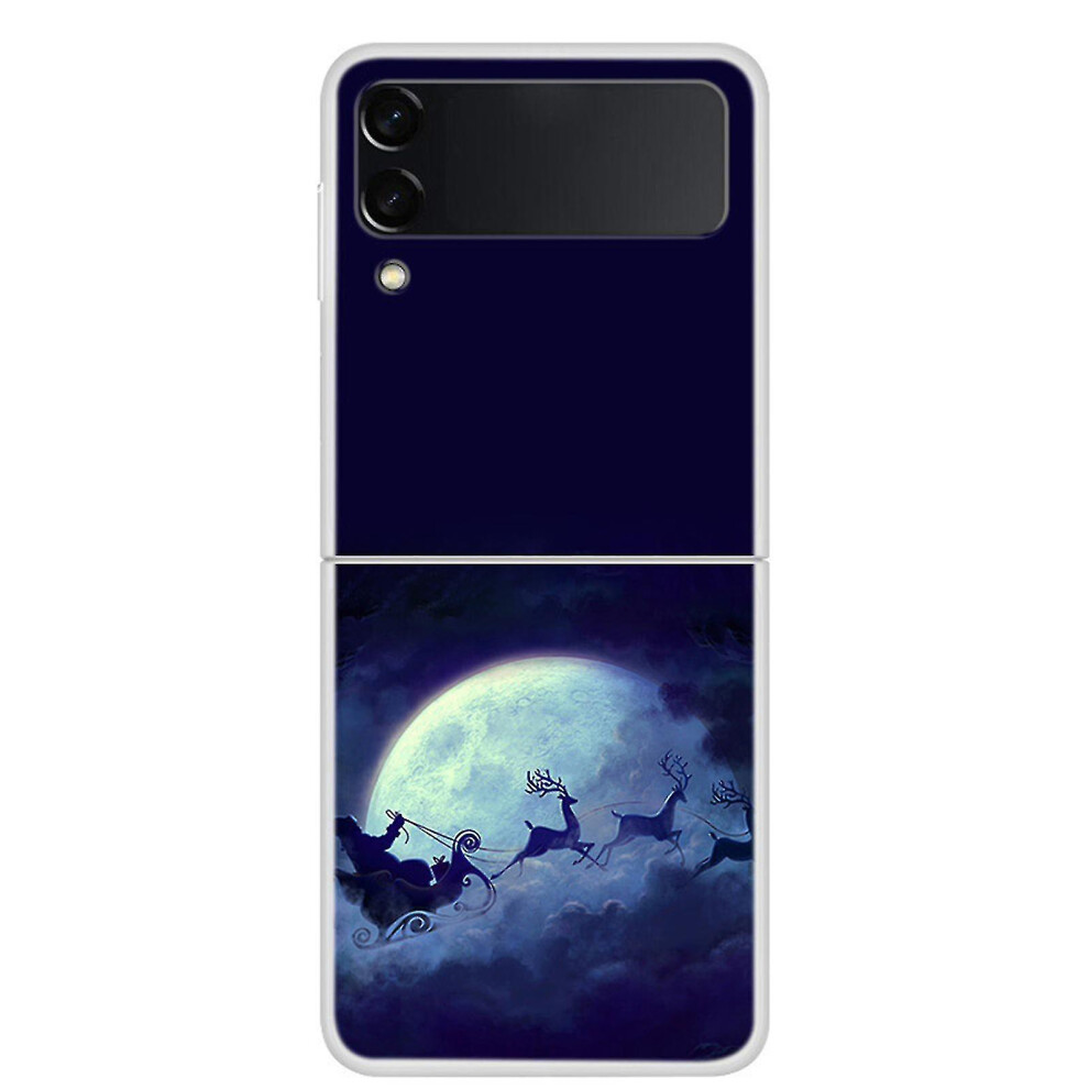 (E) Christmas Pattern Case Compatible With Samsung Galaxy Z Flip 4, Hard Pc Anti-Scratch Shockproof Cover 9158807089153