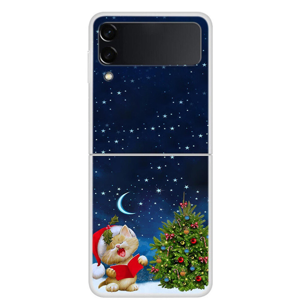 (B) Christmas Pattern Case Compatible With Samsung Galaxy Z Flip 4, Hard Pc Anti-Scratch Shockproof Cover 9158807089160