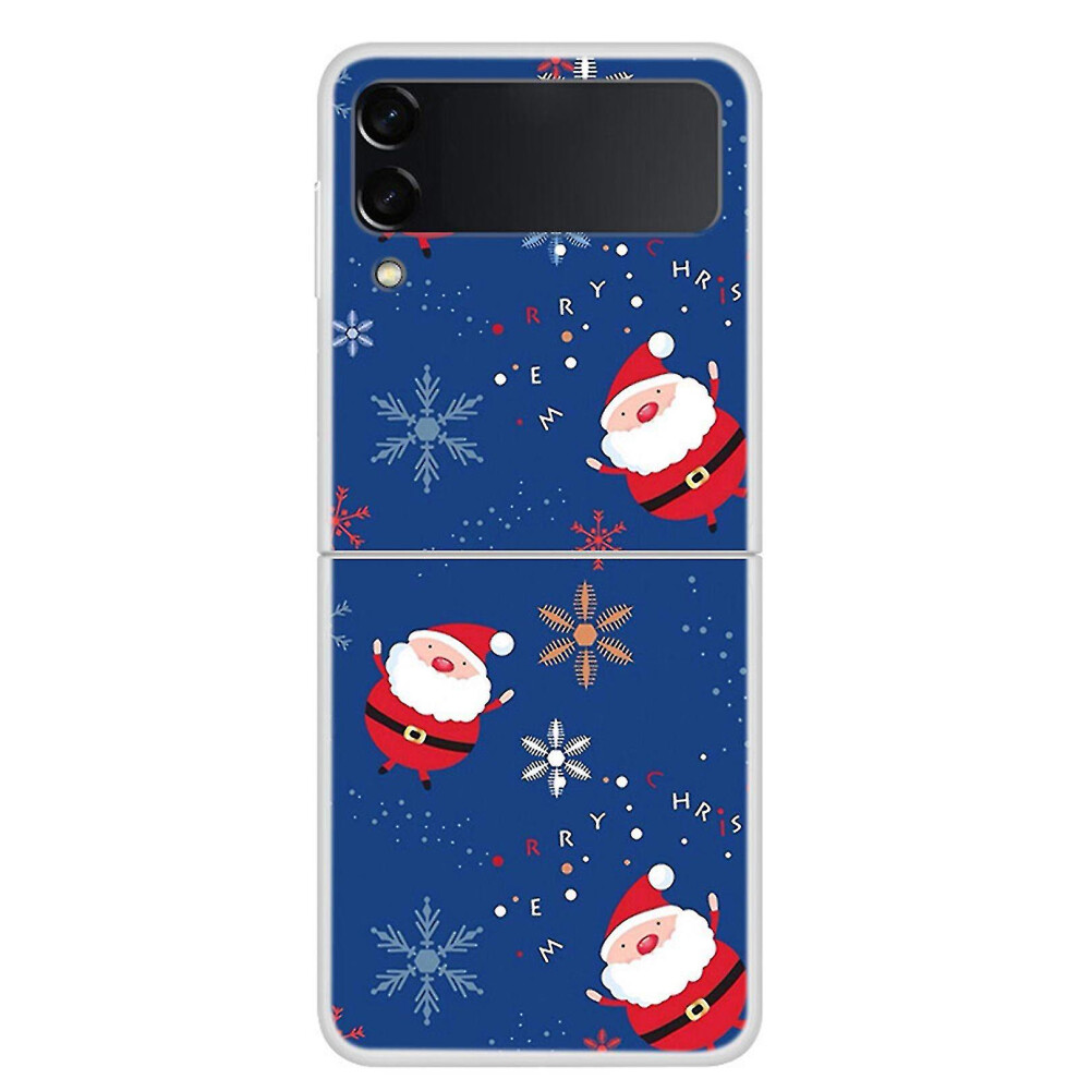 (D) Christmas Pattern Case Compatible With Samsung Galaxy Z Flip 4, Hard Pc Anti-Scratch Shockproof Cover 9158807089191