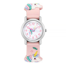 (Pink) Kids Girls Cartoon Unicorn Watch Quartz Watch Wrist Watch